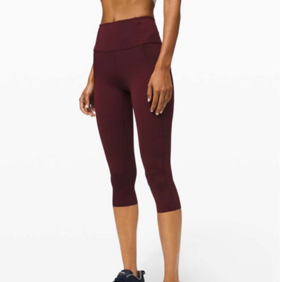 Lululemon Fast and Free High-Rise Crop - Cassis - Picture 1 of 7